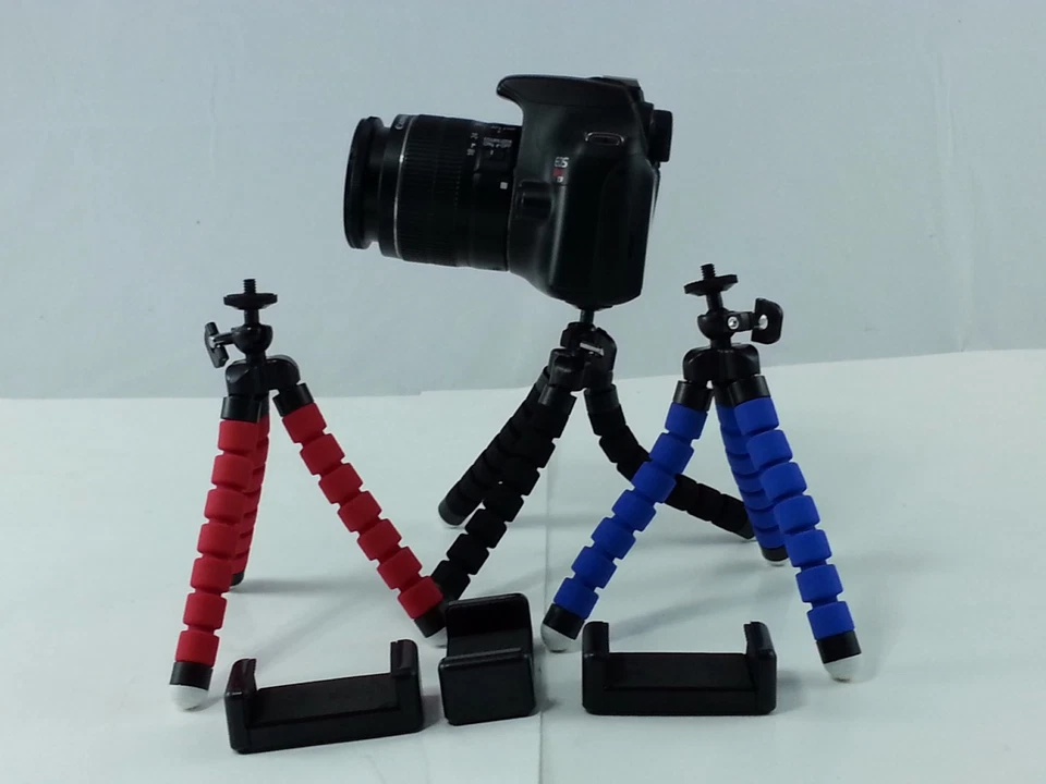 Black Mini Spider Tripod + Cell Phone Holder Canon Nikon Sony DSLR Camera - Image 1 of 4