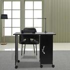 OmySalon Manicure Table Nail Desk with Dust Collector, LED Lamp & Wrist Cushion