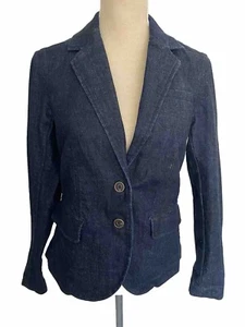TOMMY HILFIGER Dark Navy Blue Stretchy Blazer Jacket Size 8 / 10 - Picture 1 of 14