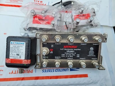 Antronix VRA901/ACP VoIP Amplifier 9-port coax with AC Power Adapter - Works - Image 1 of 4