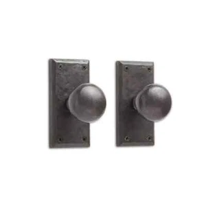 Signature Hardware Marwick Rectangular Solid Bronze Passage Door Set Dark Bronze - Picture 1 of 10