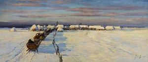 Julian Falat : "Route du village" (1916) — Estampe d'art giclée - Photo 1/7
