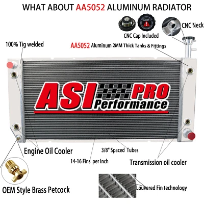 3 Row Radiator for 2004-2016 Chevy Express GMC Savana 2500 3500 4.8l 6.0L Foto 1 de 4