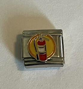 Feuerlöscher - Sicherheit - Italian Charm - 9mm Einzelglied für Armband - Bild 1 von 4