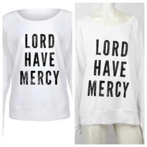 Women's Religious Lord Have Mercy Pullover Sweathshirt - White - LARGE - Picture 1 of 5