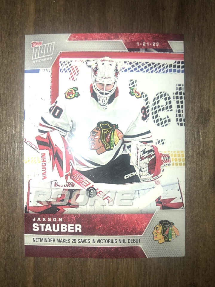 JAXSON STAUBER 2022-23 Topps Now Stickers ROOKIE Print Run #/212 (#165) - Image 1 of 2