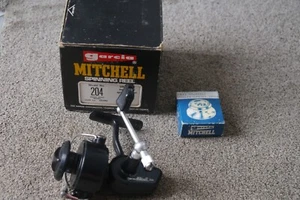 GARCIA MITCHELL 204 VERPACKT MIT ERSATZSPULE GEBRAUCHT VINTAGE GROBES ANGELGERÄT - Bild 1 von 7