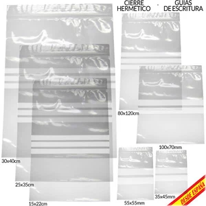 BOLSAS HERMETICAS PLASTICO AUTOCIERRE POLIETILENO CIERRE ZIP GRIP HERMETIC BAG - Imagen 1 de 17