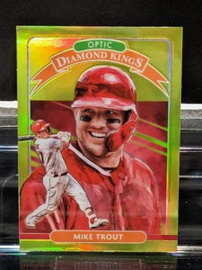 Mike Trout 2020 Panini Donruss Optic Lime Green Prizm Card #9 Los Angeles Angels