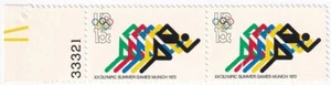 STAMP SCOTT 1462 "Olympic Summer Games-Racing" 15 CENT 1972 MH HORIZ PAIR W/PB# - Picture 1 of 1