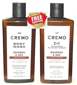 CREMO 2-1 Shampoo & Conditioner / Body Wash Bourbon & Oak Bold & Refine - Picture 1 of 13