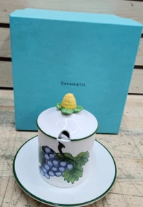Tiffany & Co. Este Ceramiche Hand Painted Large Fruit Design Honey/Jam Jar - Picture 1 of 8