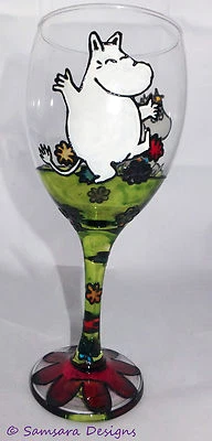 Moomins Wine or Gin Glass Geek Gift Moomintroll and Snorkmaiden Cute - Image 1 of 4