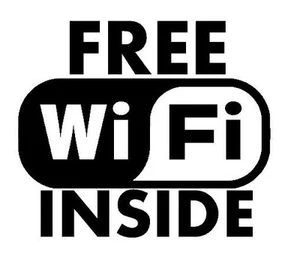 Free Wi Fi Inside Vinyl Window Store Business Decal 7.5 x 8 inches - Many Colors - Picture 1 of 1