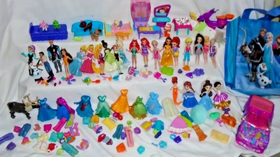 Polly Pocket Lot Vintage 23 dolls Princess clothes shoes pets car furniture #2 - Image 1 of 4