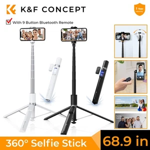 K&F Concept Auto Open & Close Phone Tripod Stand 360° Selfie Stick for iPhone - Picture 1 of 25