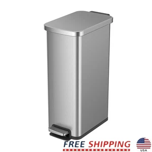 Schmaler Edelstahl Mülleimer Stufeneimer Soft Close Abnehmbarer Inneneimer Neu - Bild 1 von 31