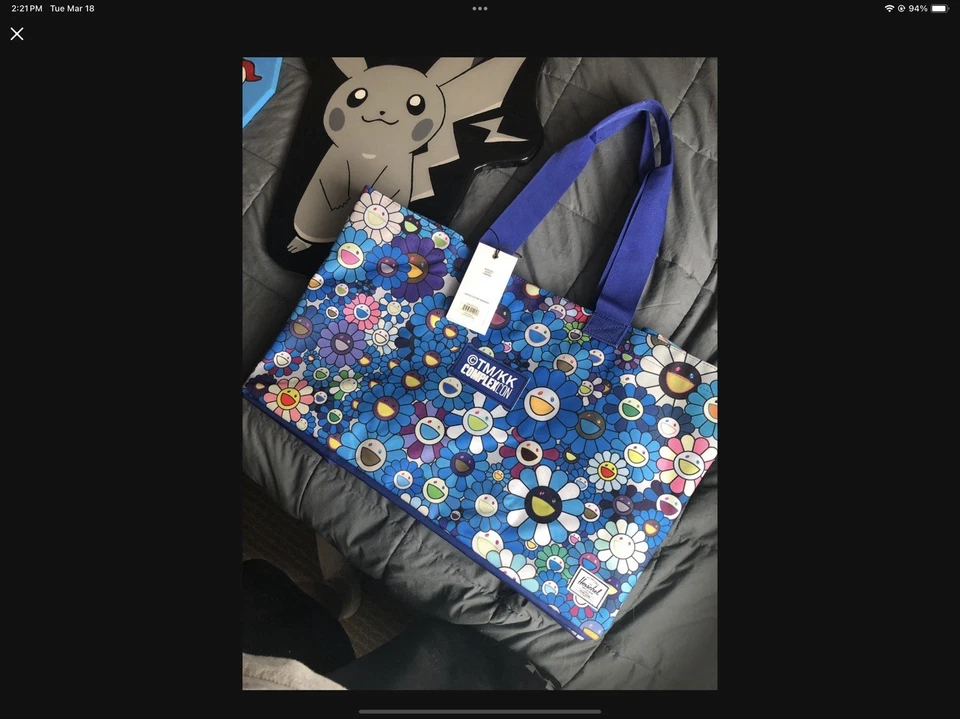 Bolso de Mano Takashi Murakami X Complexcon 2017 Multiflor XL Azul Nuevo con Etiqueta Foto 1 de 1