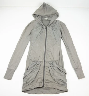 Prairie Underground Long Cloak Hoodie Dress Women's XS Gray Organic Cotton Boho - Image 1 of 4