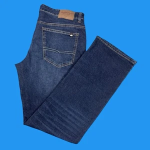 Buffalo David Button Jeans Herren Größe 36x32 Slim Boot King Dunkelblau Denim - Bild 1 von 22