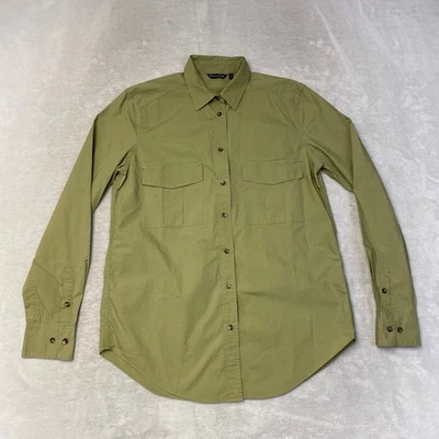Camisa Massimo Dutti Para Hombre Caqui Verde Utilidad Bolsillo Abotonada Talla XS Foto 1 de 4