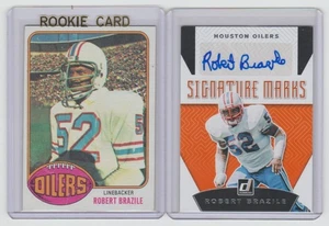 ROBERT BRAZILE Lot 1976 Topps RC & 2019 Donruss SIGNATURE MARKS Autograph AUTO - Picture 1 of 1