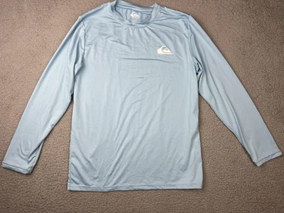 Camisa Quiksilver Juventude Grande L 14/16 Azul Claro Manga Longa Rashguard Surf - Imagem 1 de 4