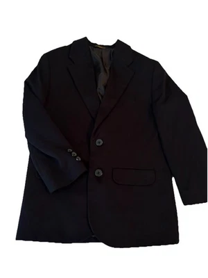 Chaqueta Blazer IZOD Niños Talla 8 Negra Dos Botones Forrada, Bolsillo Interior Mezcla Lana Foto 1 de 4