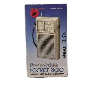 Vintage Realistic 12-613A AM FM TV1 TV2 Radio Shack Portable Radio Tested/works - Picture 1 of 8