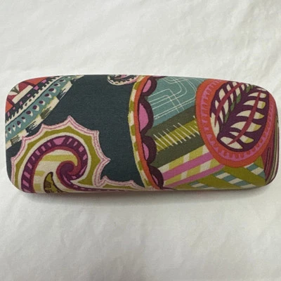 Vera Bradley Paisley Almeja, Estuche Rígido para Gafas Verdes Rosas y Azules Foto 1 de 4