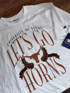 Texas Longhorns Shirt Wmn Large Champion "Let's Go Horns" Oversize Crop NEU *ANSEHEN - Bild 1 von 8