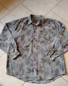 Daniel DD David Herren Hemd Knopfleiste Mehrfarbig Blätter Xl Vintage Hawaii - Bild 1 von 9