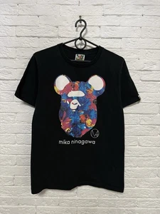 Rare Bape Mika Ninagawa T-shirt Huge Ape Logo Be@rbrick A Bathing Ape Sz S - Picture 1 of 11