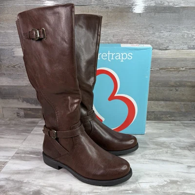 Bota de Equitação Feminina Baretraps Cassidy Couro Sintético Joelho Alto Marrom Tamanho 6.5 - Imagem 1 de 4