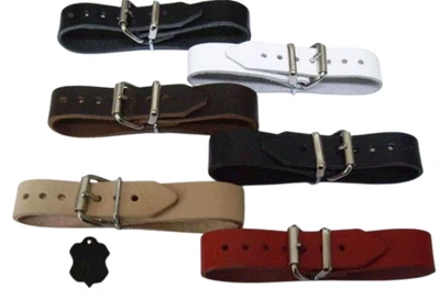 Schnallenriemen Lederriemen Sonderangebot mit doppelter Metallschlaufe ZEKIWA - Bild 1 von 4