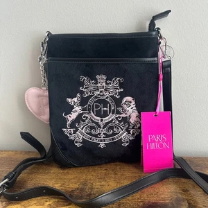 New Paris Hilton PH Black Pink Crossbody Handbag Y2K Style That's Hot Charm - Picture 1 of 6