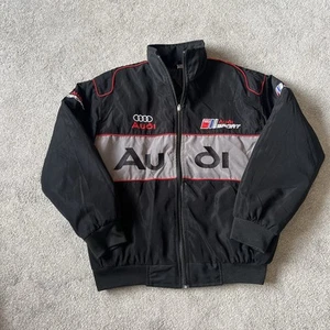 F1 Racing Jacket Audi Embroidered Cotton Padded Unisex Men’s Size Medium - Picture 1 of 15