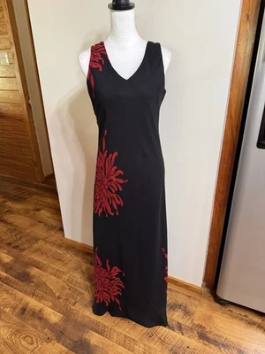 Maxi Vestido Vintage Jessica Howard 12 Negro Floral Y2K Caprichoso Gótico Boho Hada Foto 1 de 4