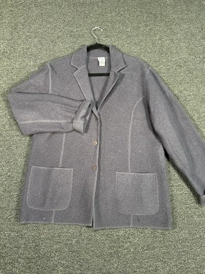 Eileen Fisher 100% Boiled Wool Women’s Button Coat Jacket Size Small Purple Foto 1 de 4