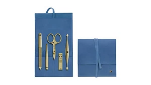 ZWILLING J.A. Astuccio borse Hanckels Twinox Gold Edition 5 pezzi, blu manicure - Foto 1 di 6