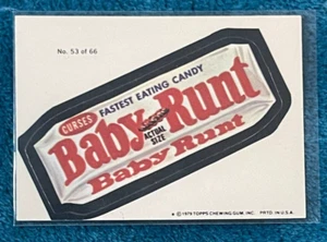 TOPPS Verrückte Pakete Pack 1979 BABY RUNT Süßigkeiten #53/66 Original Vintage - Bild 1 von 4