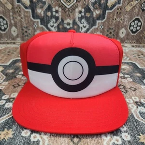 Nintendo Pokémon Poke Ball Youth Hat Adjustable Snapback NWT Red White Cap - Picture 1 of 11
