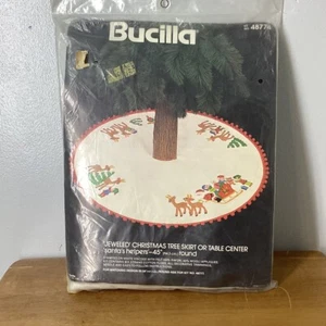 Bucilla Vtg 48774 Jeweled Tree Skirt Table Holiday Santa Helpers Kit 45” Round - Picture 1 of 6