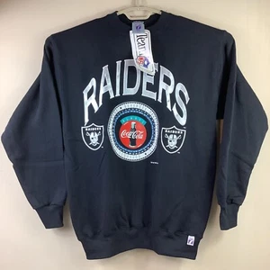 Vintage 1994 LA Raiders Coca Cola Crewneck Sweatshirt NFL Logo Seven 7 Deadstock - Picture 1 of 10