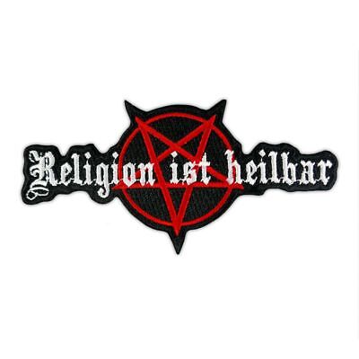 Aufnäher Aufbügler Religion Ist Heilbar 666 Pentagramm Gothik Hell Gothic Black • 5.45€