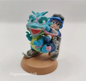 Very Rare Dr Slump Arale chan Riding Blue Dinosaur Banpresto Japan Figure Mint - Picture 1 of 24