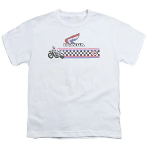 Honda Kids T-Shirt '85 Classic Red White Blue Logo White Tee - Picture 1 of 2