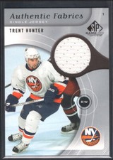 TRENT HUNTER 2005/06 SP GAME USED AUTHENTIC FABRICS ISLANDERS RELIC JERSEY $15