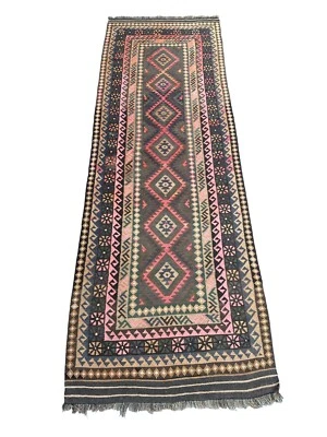 Sharkoy-style Inspired Afghan Vintage Handwoven Tribal Hallway Kilim Rug Runner - Image 1 of 4