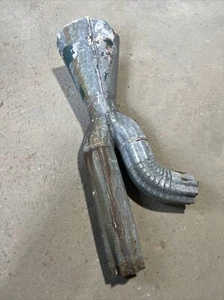 Vintage Galvanized Gutter Spout Flow Pipe Diverter Funnel Architectural Salvage - Picture 1 of 9